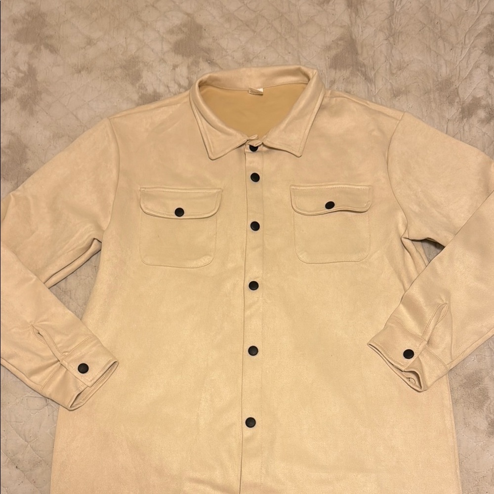 Men's Beige Shirt Jacket